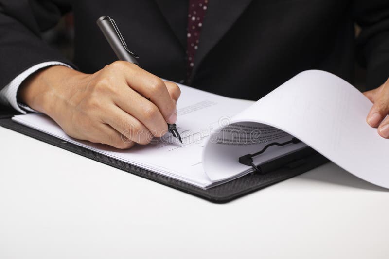 Executive Signing  On Paperwork  Stock Photo Image of shot 