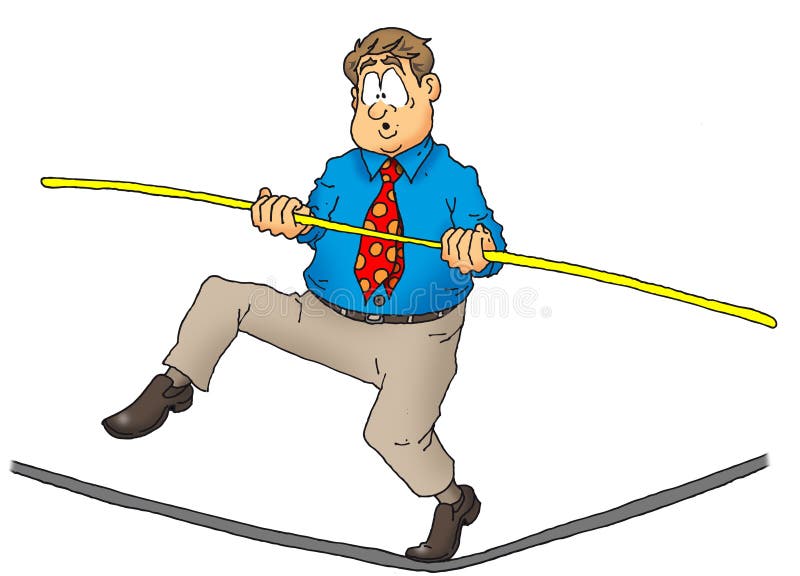 Entertainment Clipart-performer walking balancing on tightrope clipart