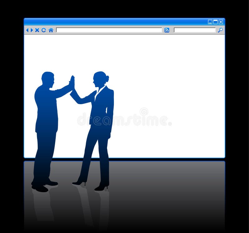 Executivos no fundo com web browser ilustração do vetor Executivos no fundo com web browser ilustração do vetor