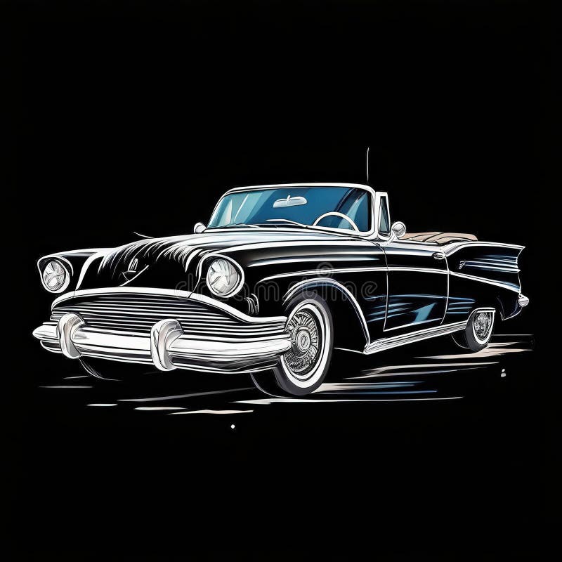 Exento del auto músculo americano del generador de imágenes ai stock de ilustración