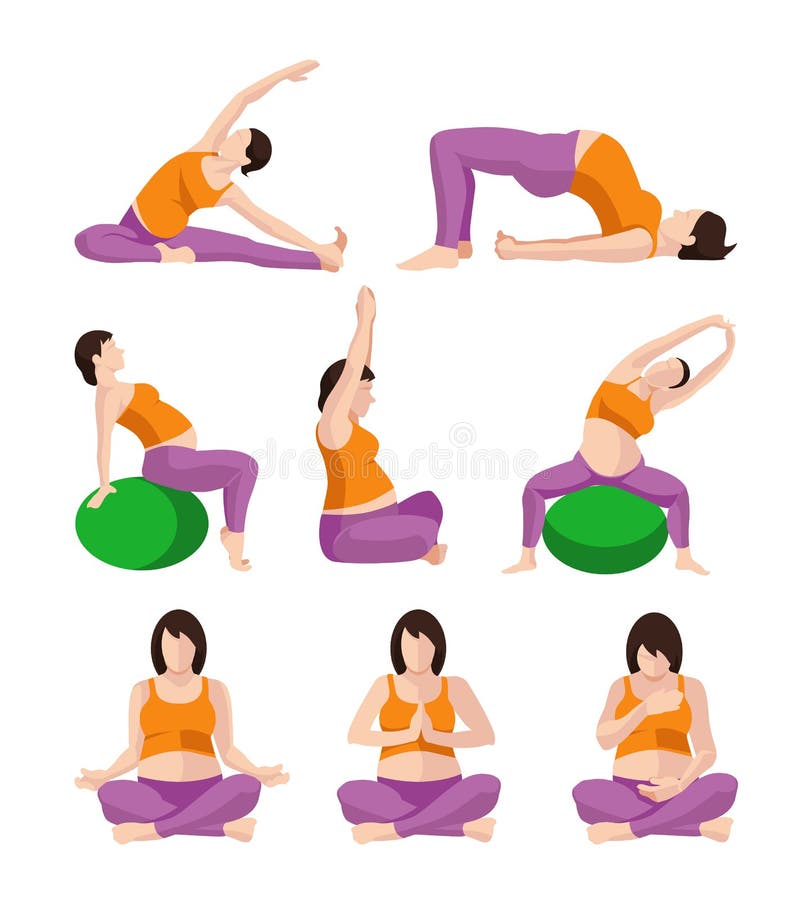 Yoga Workout Girl Set Set Yoga: vetor stock (livre de direitos