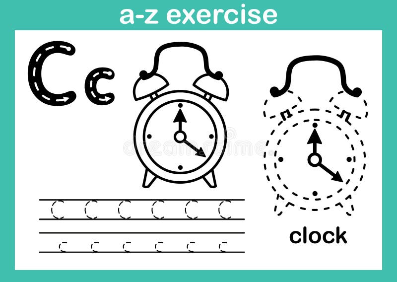 Exercice d'a-z d'alphabet avec le vocabulaire de bande dessinée pour livre de coloriage illustration de vecteur Exercice d'a-z d'alphabet avec le vocabulaire de bande dessinée pour livre de coloriage illustration de vecteur