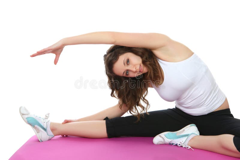 Exercice de femme de forme physique photos libres de droits Exercice de femme de forme physique photos libres de droits