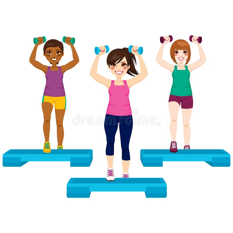 Exercice de trois femmes illustration libre de droits Exercice de trois femmes illustration libre de droits