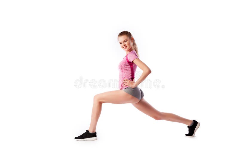 Exercices de sport sur un fond blanc images libres de droits Exercices de sport sur un fond blanc images libres de droits