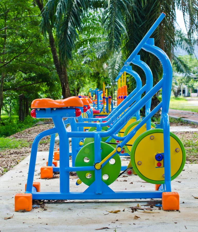 Exercise Equipment in Public Park Stock Image Image of health