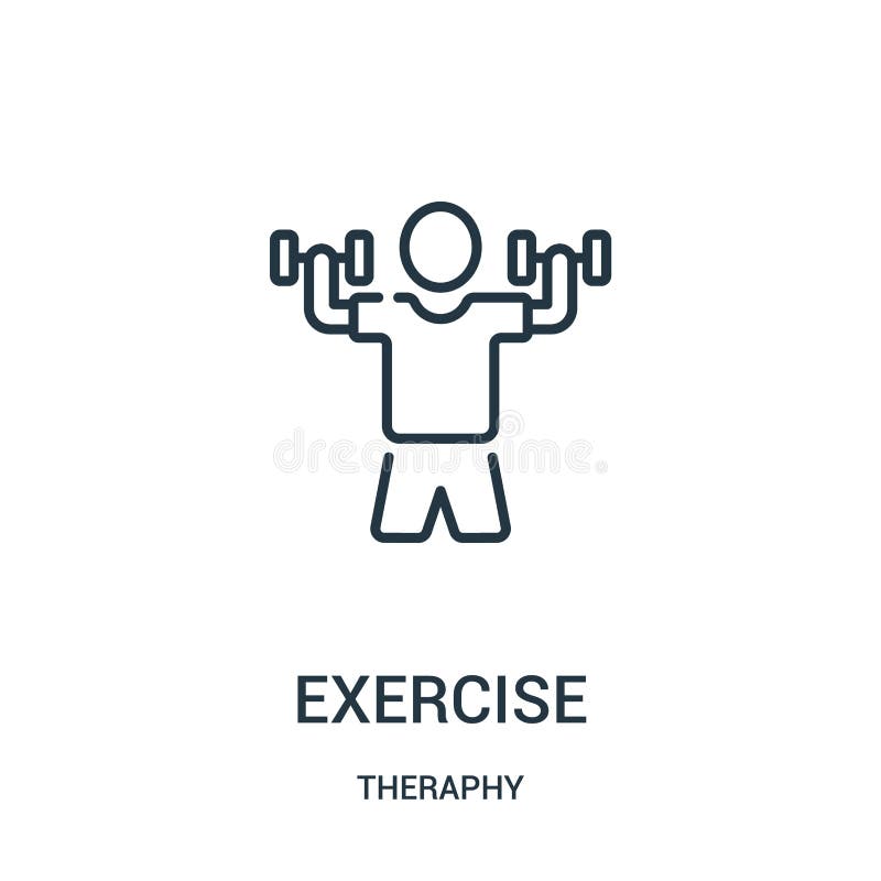 exercise icon vector from theraphy collection. Thin line exercise outline icon vector illustration