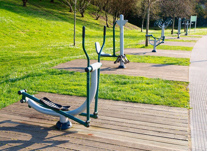 Exercise Machines in a Public Park Stock Image Image of metal