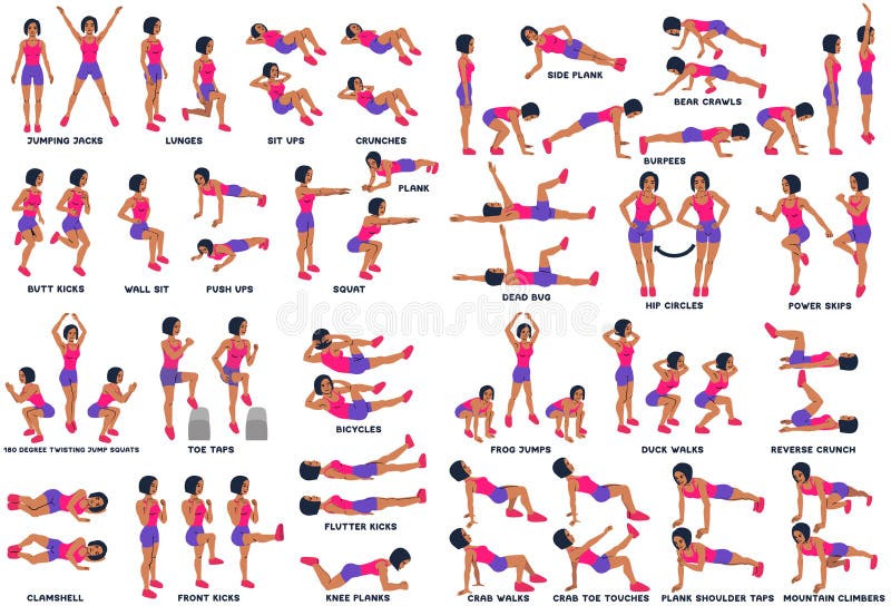 Exersice del deporte Siluetas de la mujer que hacen ejercicio Entrenamiento, entrenando