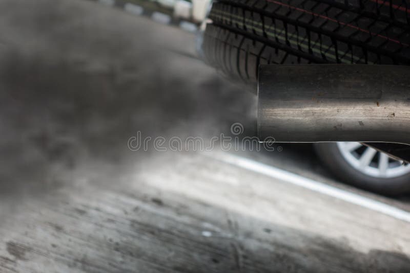 Exhaust from Black Car , Air Pollution Concept Stock Photo - Image of ...