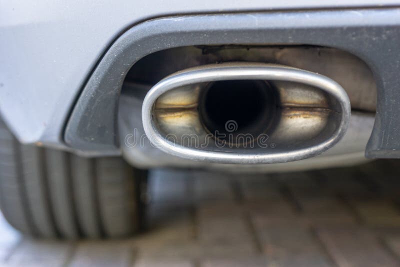 Exhaust gases from the car stock photo. Image of behind 23448596
