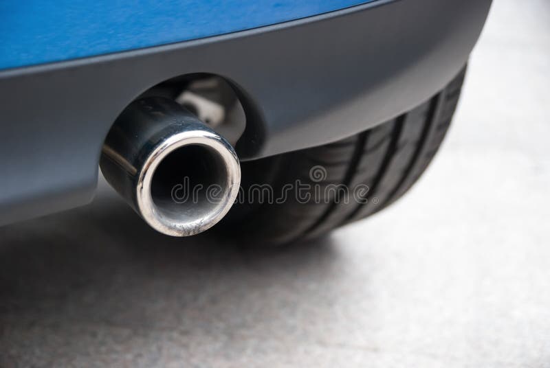 Exhaust Pipe of a Car Blowing Stock Image Image of effect, carbon
