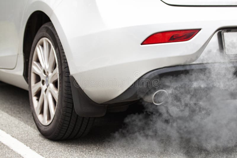 Exhaust Pipe of a Car Blowing Out the Pollution from the Back of a Car ...