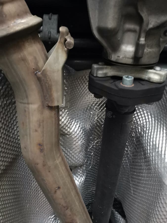 Exhaust Pipe on a Car with Gear Transmission Stock Image Image of