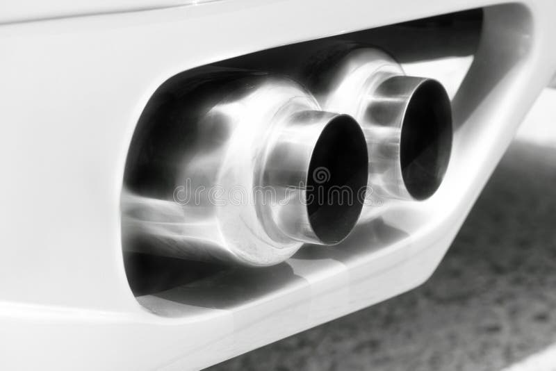 Exhaust Pipe of a Car Blowing Stock Image Image of effect, carbon