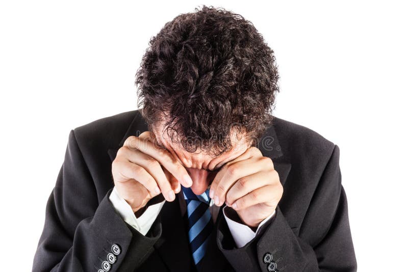 Exhausted businessman royalty free stock images