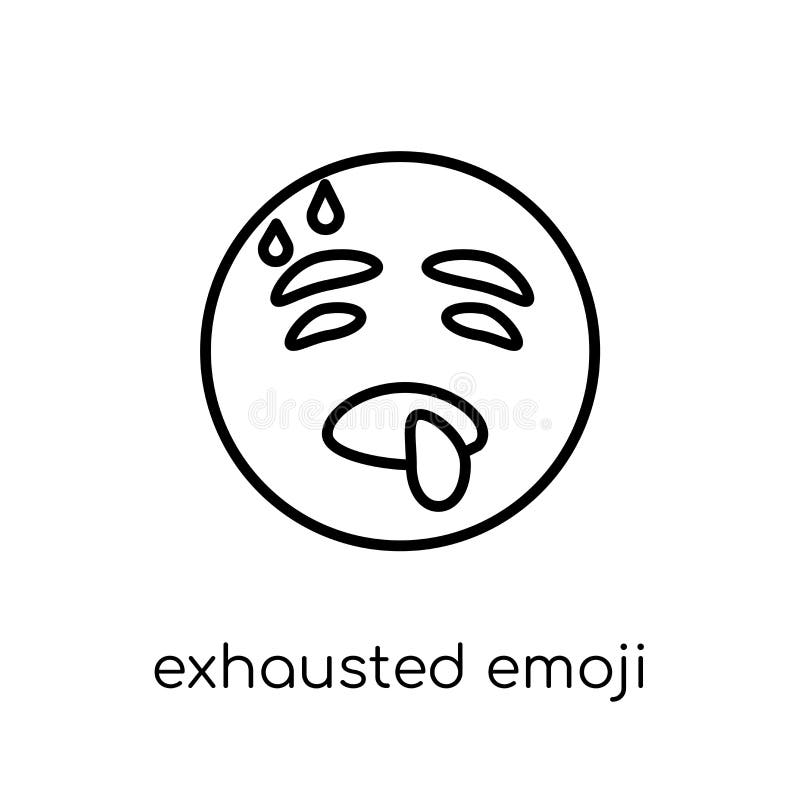 Exhausted And Tired Emoticon On Background Stock Vector - Illustration ...