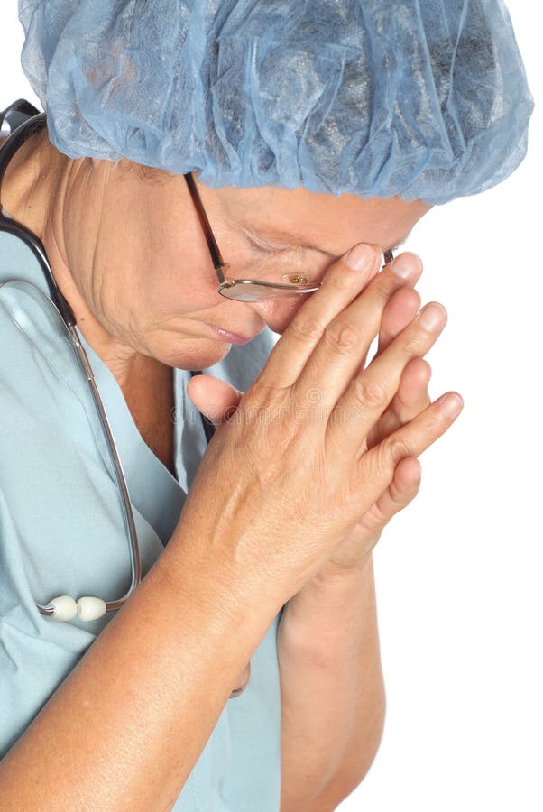 Exhausted nurse stock image. Image of migraine, exhausted 5361259