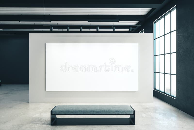 Download Exhibition Hall With Empty Billboard Stock Illustration - Illustration of hall, inside: 161047964