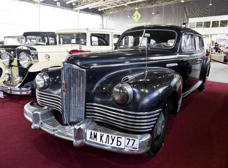 Exhibition of vintage cars in Sokolniki Park stock photo Exhibition of vintage cars in Sokolniki Park stock photo