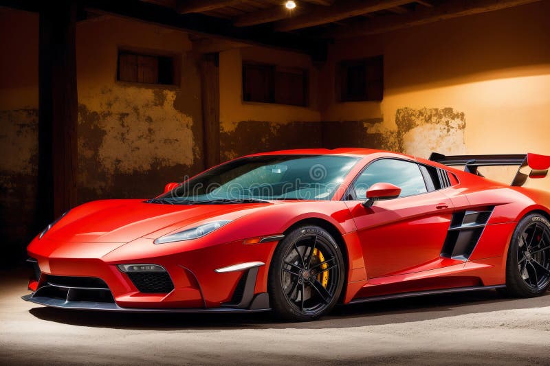 The Exhilarating World of Sports Cars. Exploring the Limits of Sports Car Engineering. Generative AI stock illustration