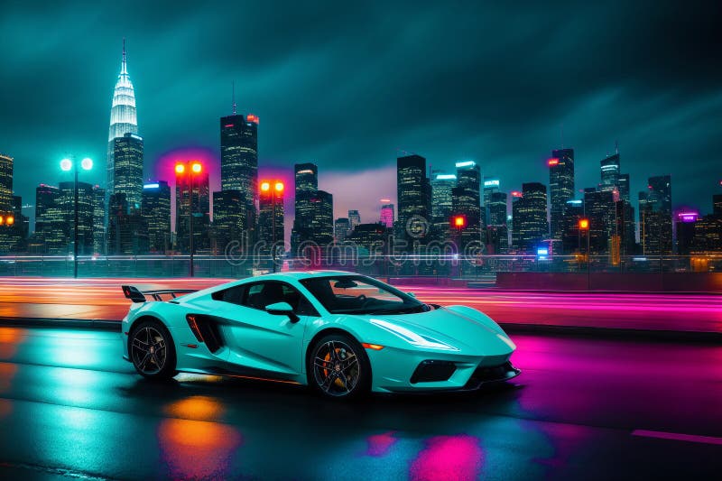 The Exhilarating World of Sports Cars. Exploring the Limits of Sports Car Engineering. Generative AI stock illustration