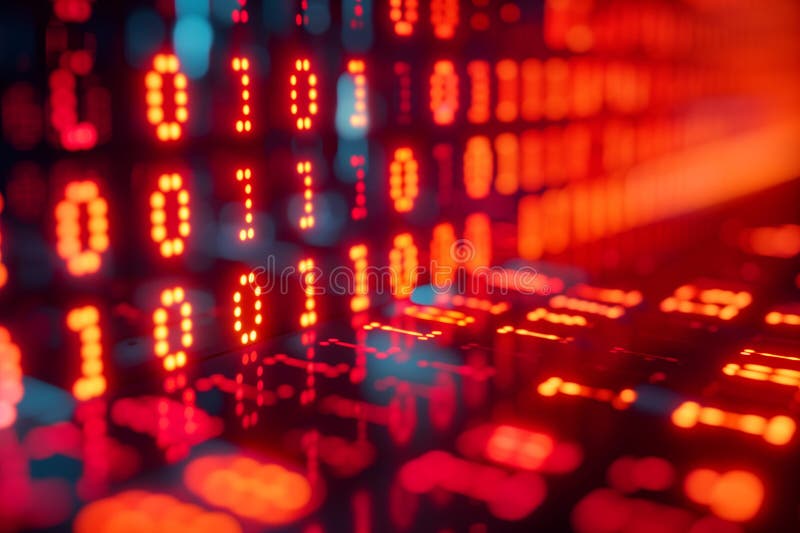 A computer monitor displaying binary digits 0 and 1, with reflective shadows casting onto the surface, illustrating digital data visualization and technology. A computer monitor displaying binary digits 0 and 1, with reflective shadows casting onto the surface, illustrating digital data visualization and technology