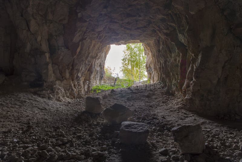 Exit of the Cave, the Light at the End. Stock Image Image of concept
