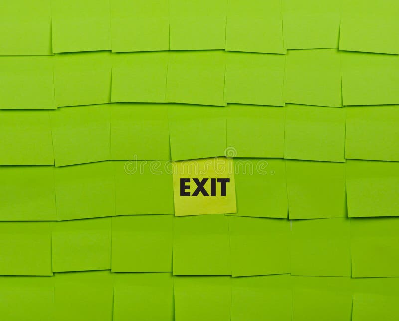 Exit concept. Sticky notes. royalty free stock photo