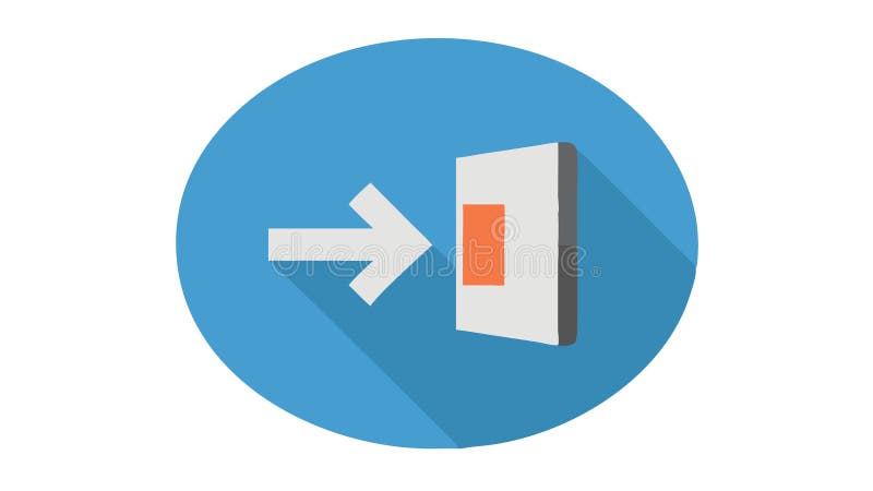 Exit Door Right Arrow Flat Design UI UX Element, vector design Generative AI royalty free illustration