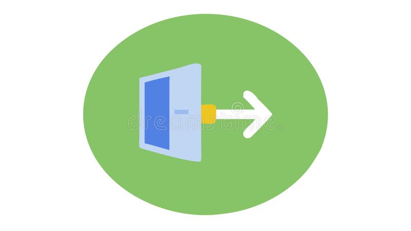 Exit Logout Door Right Arrow Flat Design UI UX, vector design Generative AI stock illustration