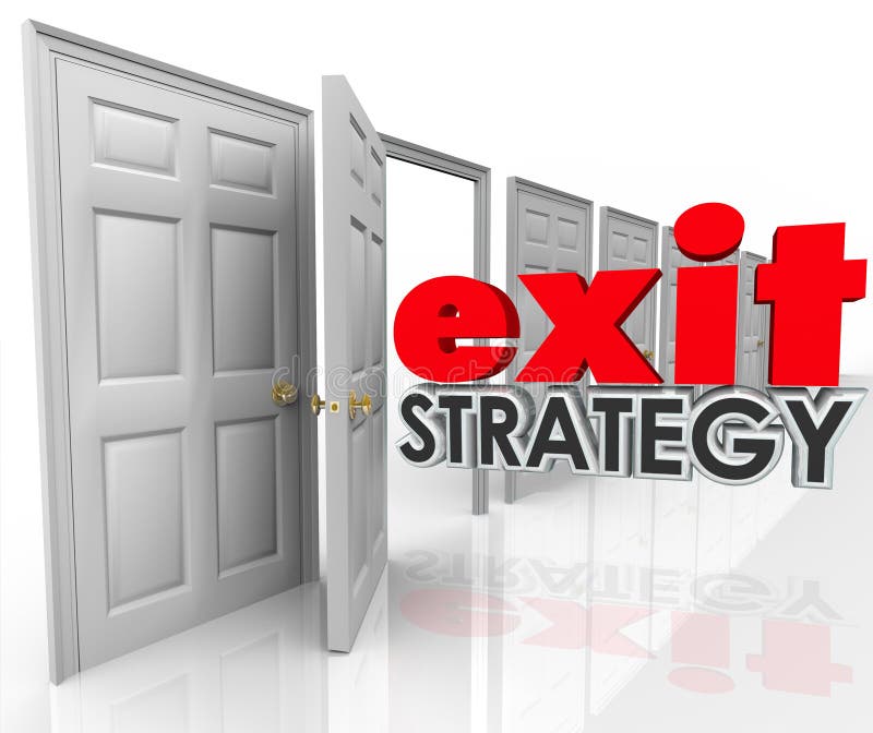 Exit Strategy Open Door Leave Escape Plan Agreement Marriage stock illustration