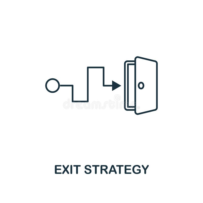 Exit Strategy outline icon. Thin line element from crowdfunding icons collection. UI and UX. Pixel perfect exit strategy vector illustration Exit Strategy outline icon. Thin line element from crowdfunding icons collection. UI and UX. Pixel perfect exit strategy vector illustration