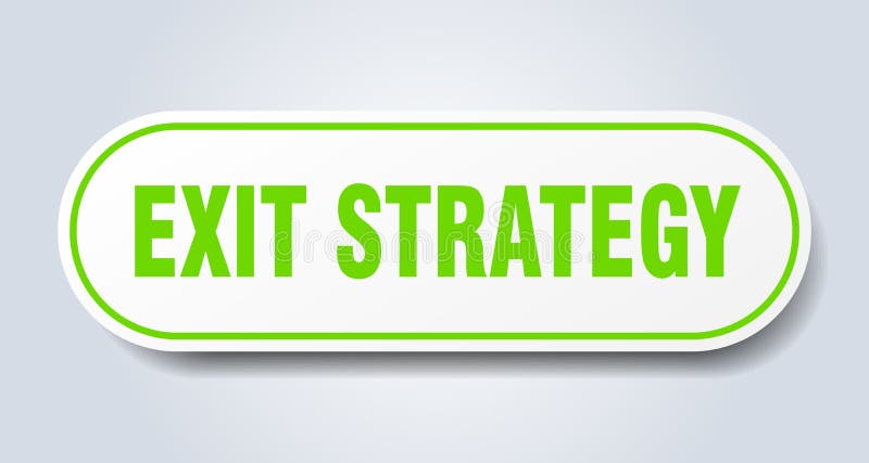 Exitstrategiskt dekal stock illustrationer