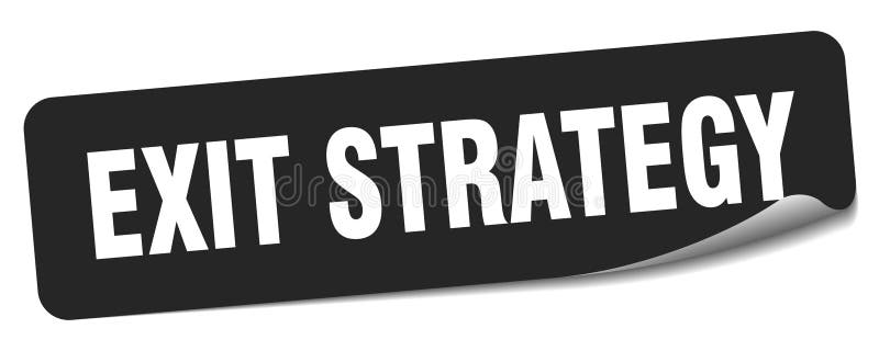 Exitstrategiskt dekal. slutstrategietikett royaltyfri illustrationer