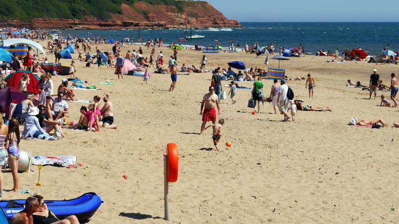 Exmouth in Devon England Juli 2018 royalty-vrije stock foto's Exmouth in Devon England Juli 2018 royalty-vrije stock foto's