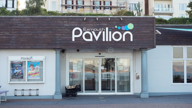 Exmouth, UK - August 03 2020: Pavilion theatre entrance on The Esplanade