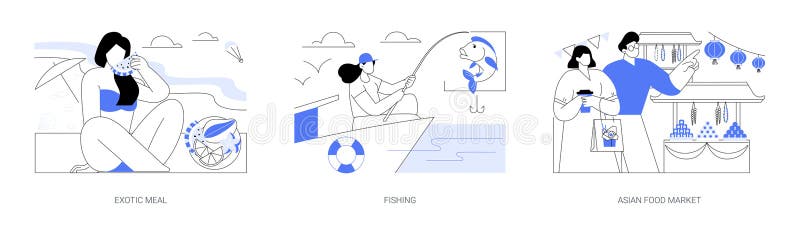Exotic destination isolated cartoon vector illustrations se stock illustration