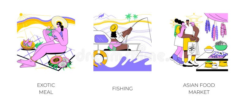 Exotic destination isolated cartoon vector illustrations. vector illustration