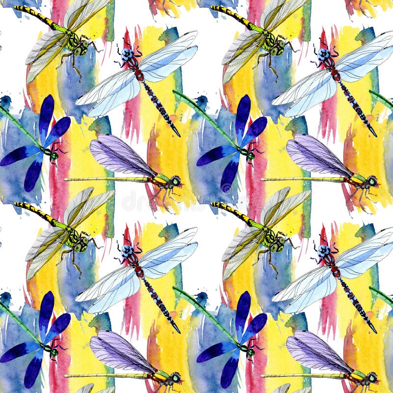 exotic-dragonfly-wild-insect-pattern-in-a-watercolor-style-stock