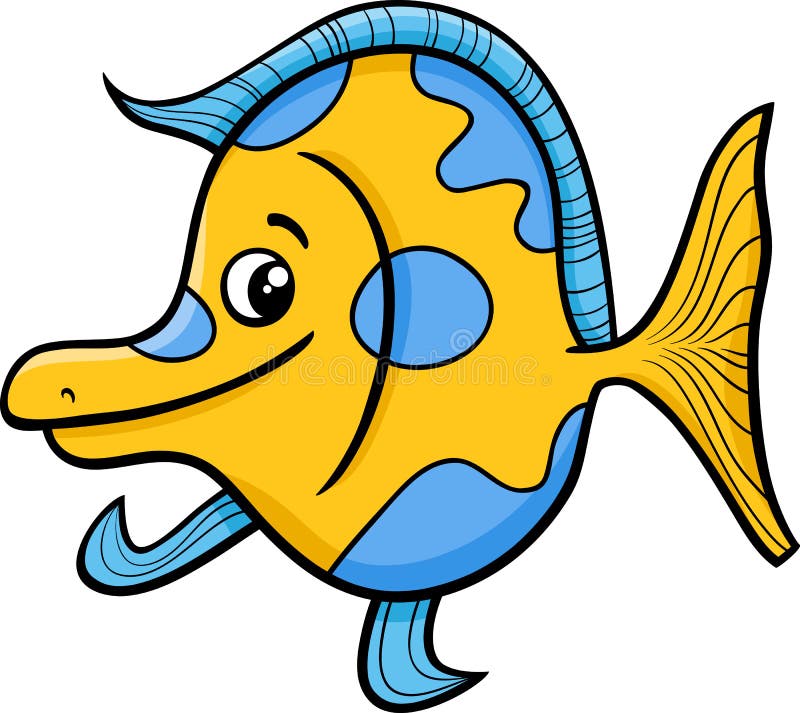 Exotic fish cartoon illustration