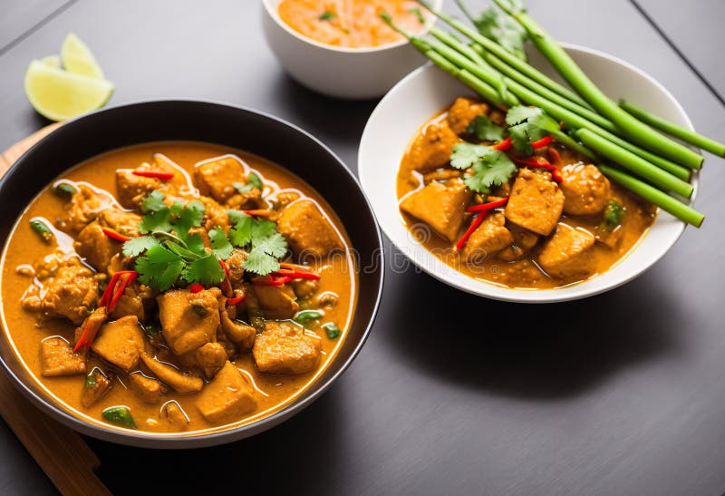 Exotic Flavors Dragon Fish Curry and Bamboo Shoots Stock Photo Image