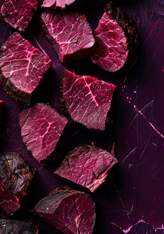 Exotic Meat Cuts Like Kangaroo and Ostrich, Detailed Textures Stock Image Image of