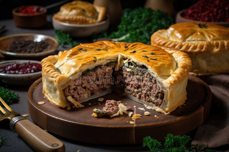 Exotic Meat Pie, with Unique Combination of Ingredients and Flavors