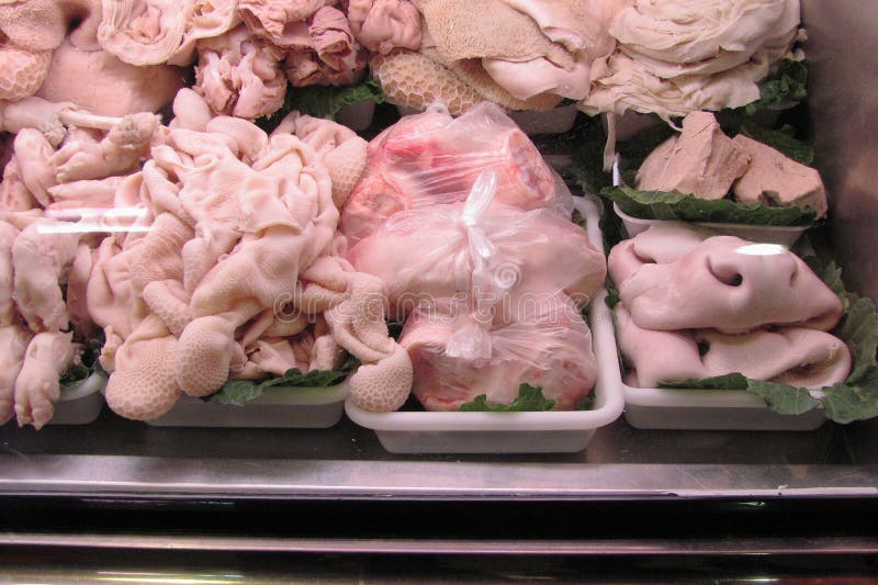 Exotic Raw Meat Food in the Market Stock Photo Image of entrails