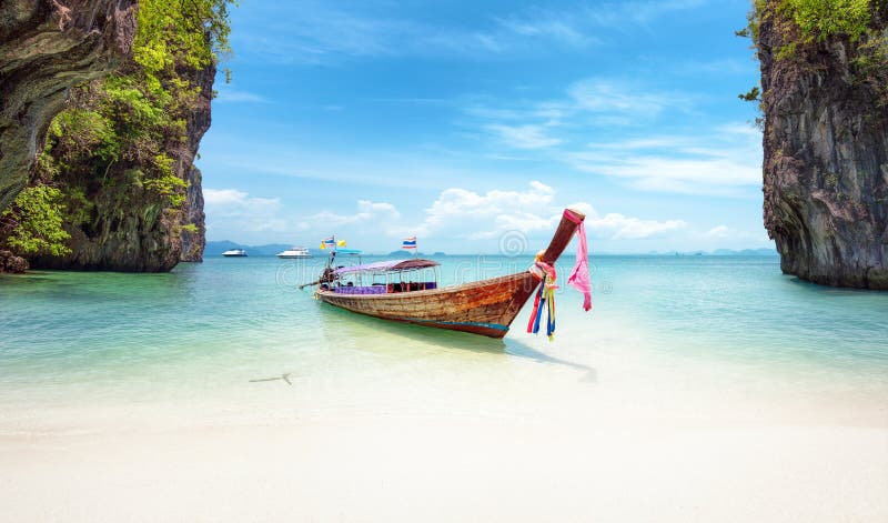 Exotisch strand in Thailand De achtergrond van de reisbestemmingen van Azië