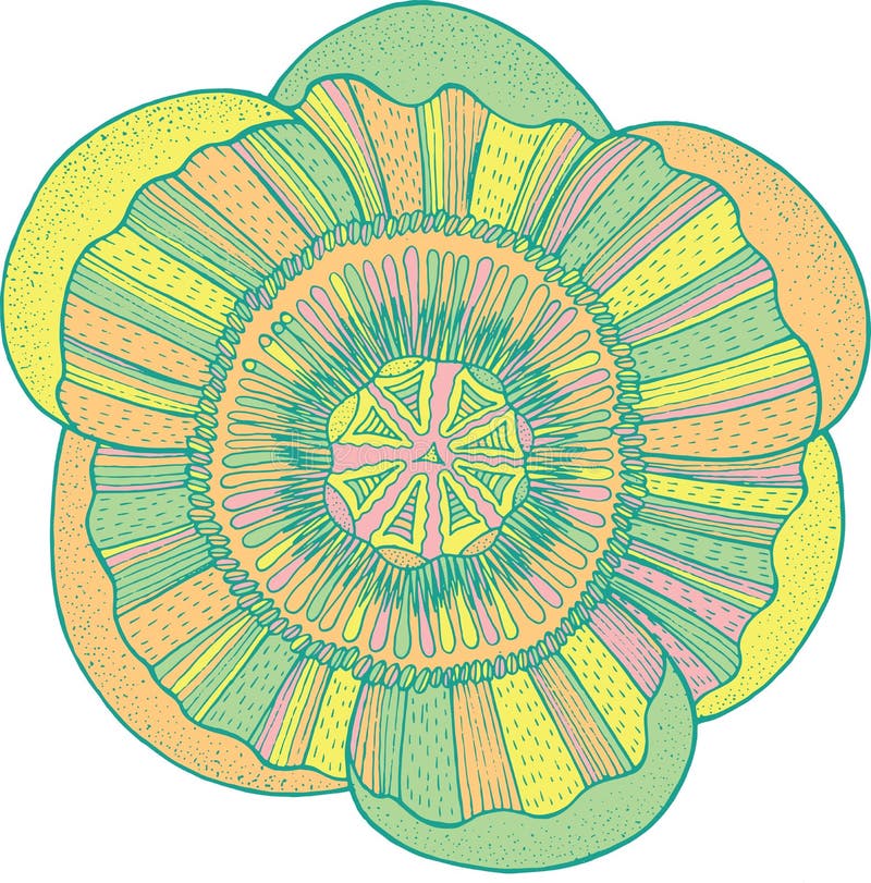 Exotische tropische bloemmandala - geïsoleerd element vectorgraphi vector illustratie Exotische tropische bloemmandala - geïsoleerd element vectorgraphi vector illustratie