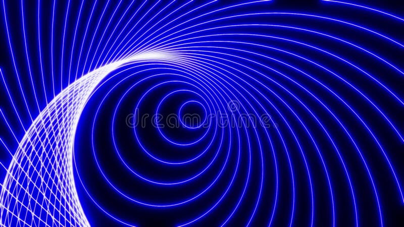 Blue Neon Circles Morph Into Geometric Patterns, Futuristic 4K Seamless Loop vector illustration