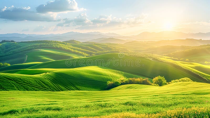 Nature Beauty Unveiled Calm Summer stock illustration