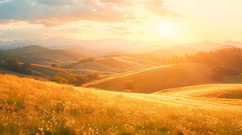 Nature Beauty Unveiled Calm Summer stock illustration